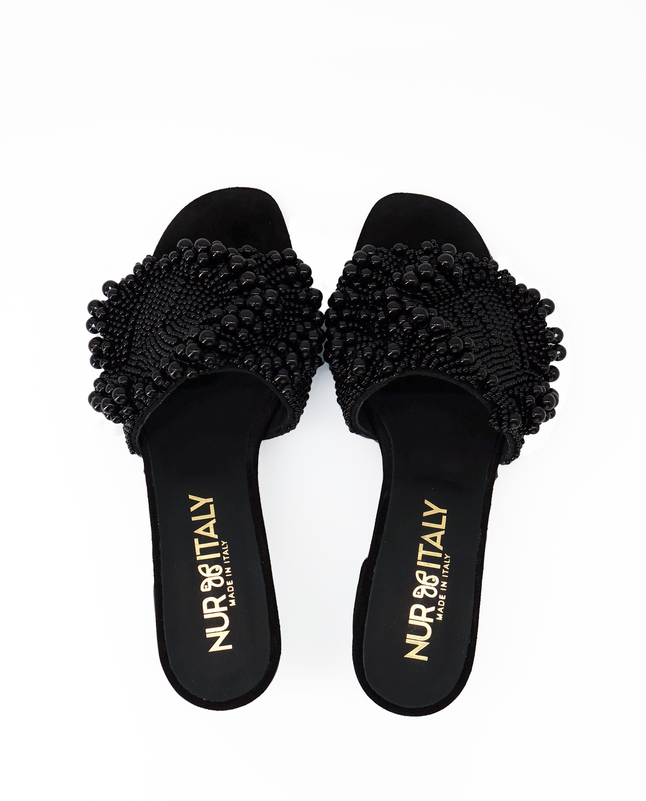 Antonella Black Pearl Mule, color, BLACK