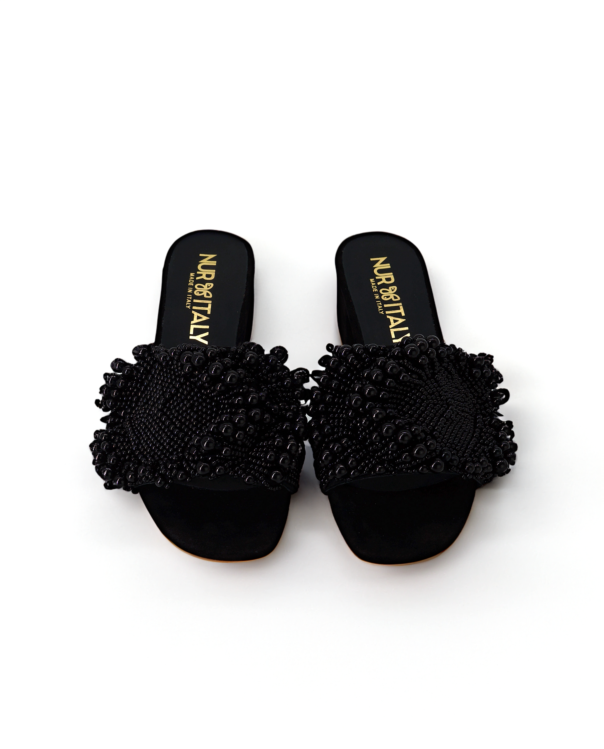 NUR ITALY Antonella Pearl Mule, color, BLACK