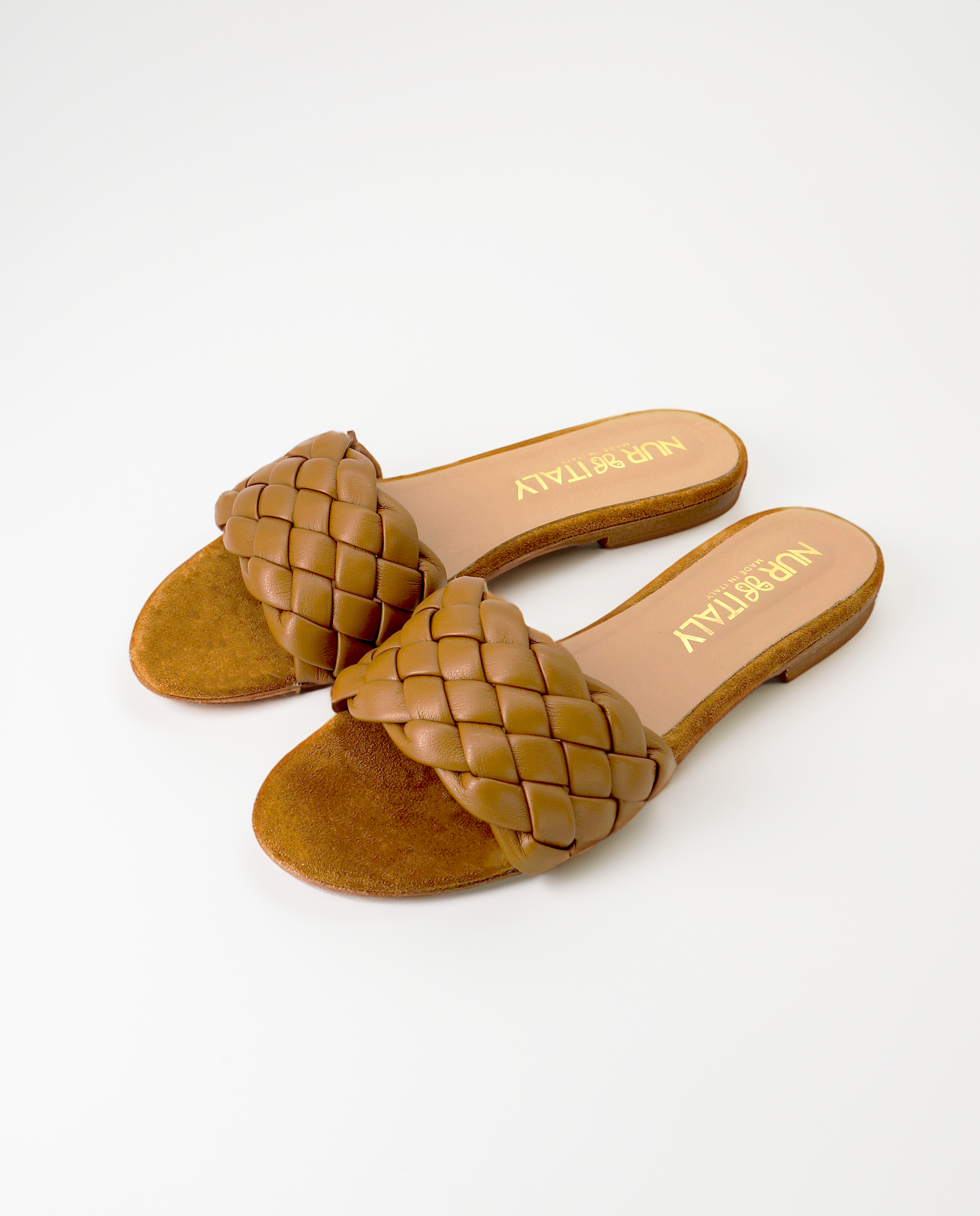 NUR ITALY Serafina Braided Italian Leather Sandal, Main, color, TAN #color_palermo tan
