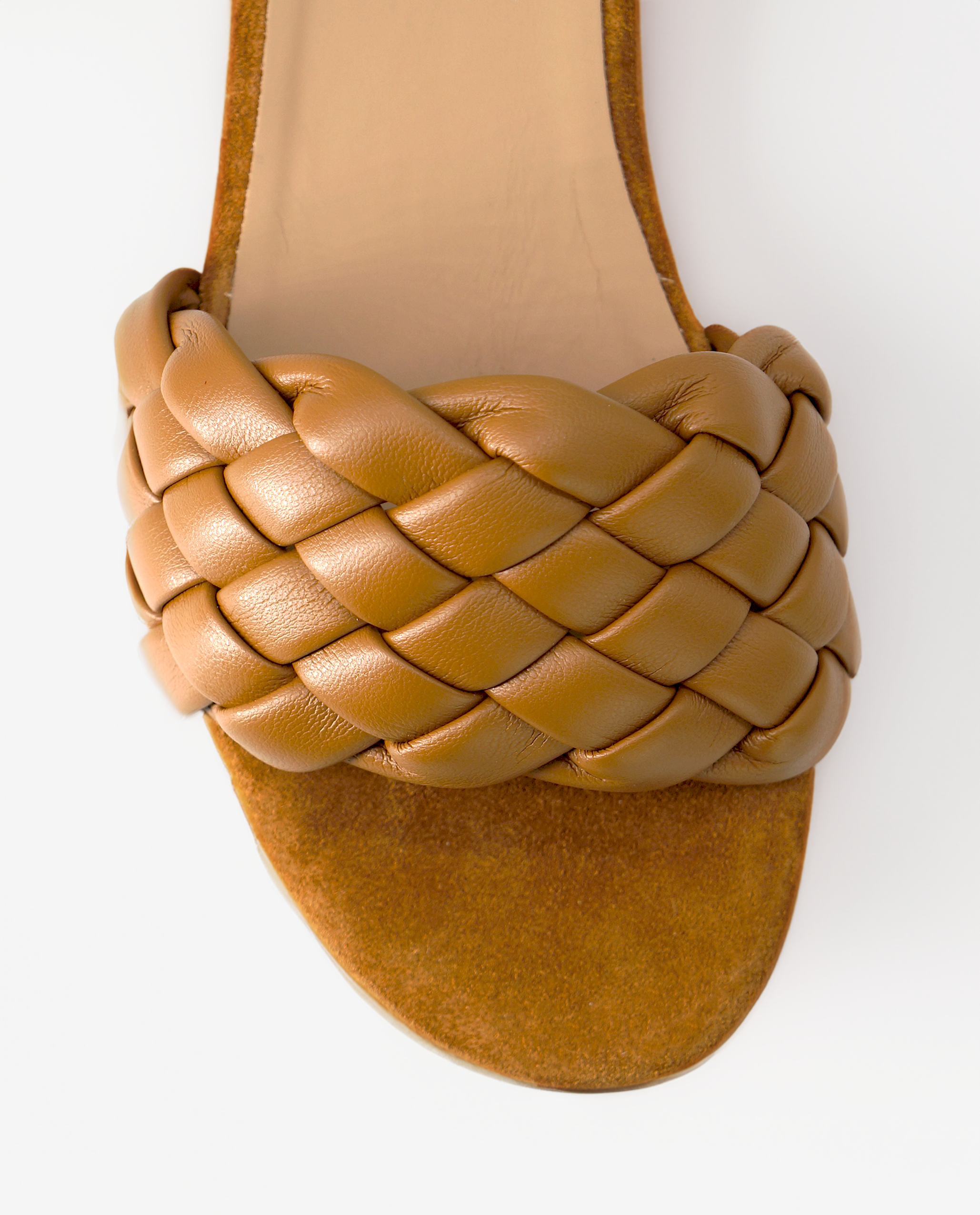 NUR ITALY Serafina Braided Italian Leather Sandal, Main, color, TAN #color_palermo tan