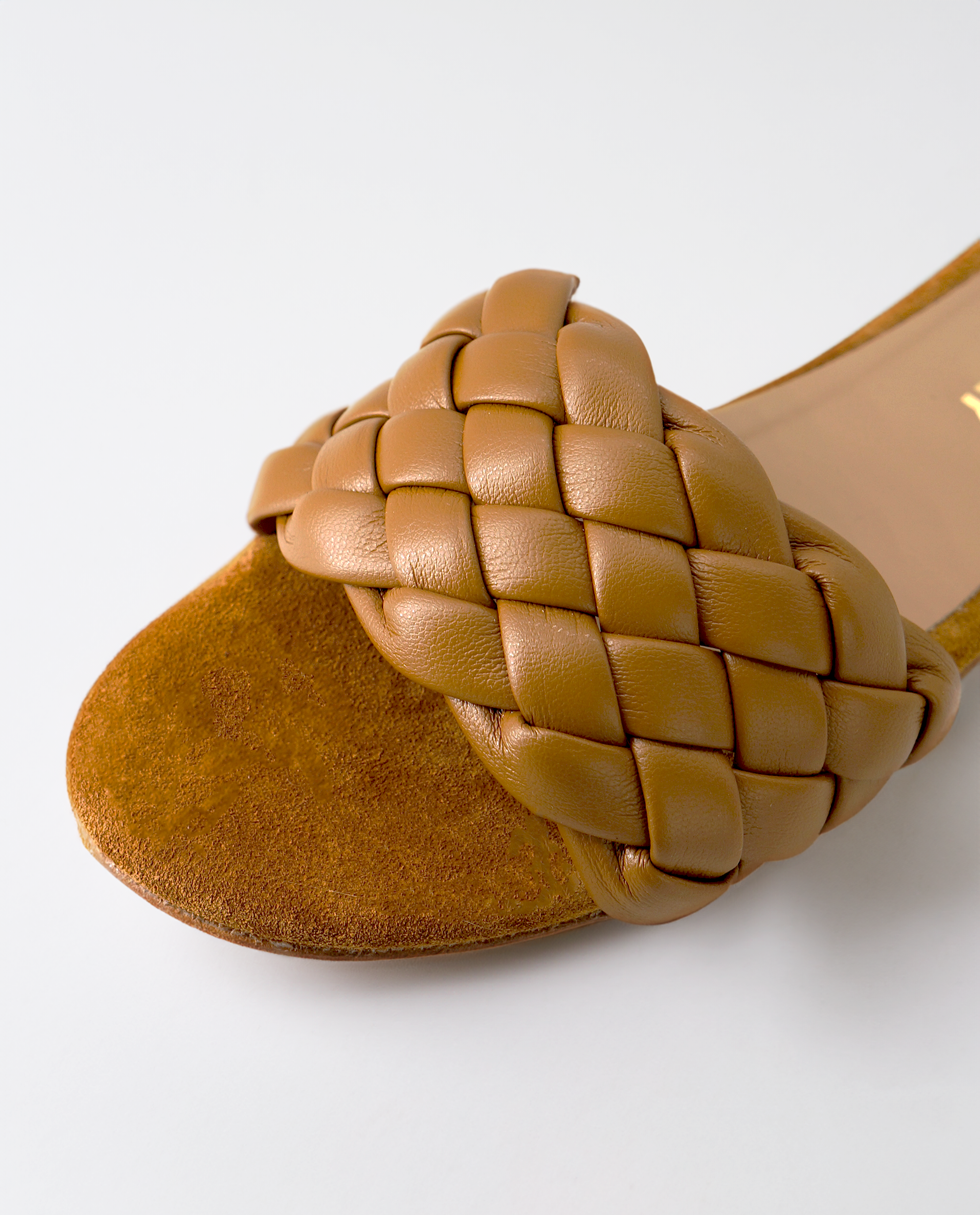 NUR ITALY Serafina Braided Italian Leather Sandal, Main, color, TAN #color_palermo tan