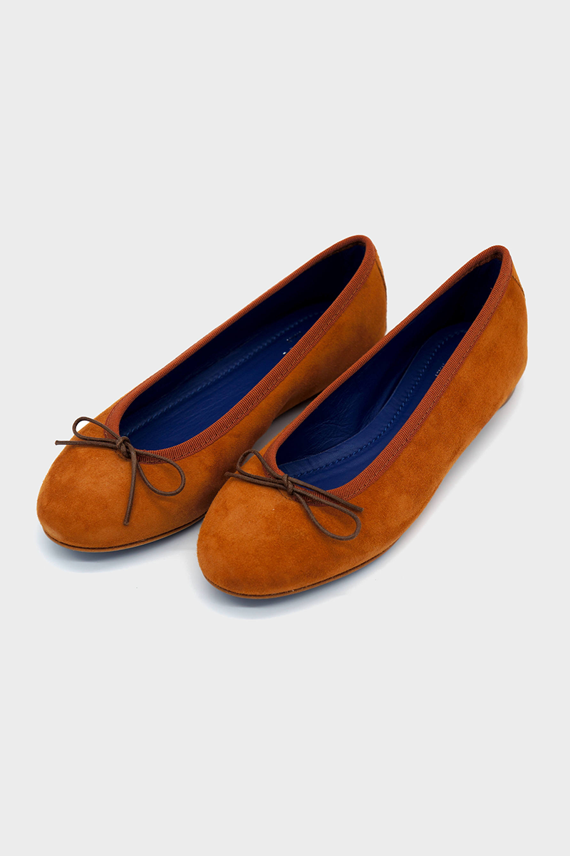NUR ITALY Renata Suede Ballerina Flat, color, TAN #color_palermo tan