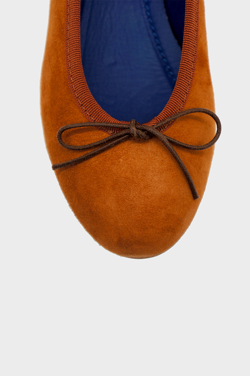NUR ITALY Renata Suede Ballerina Flat, color, TAN #color_palermo tan