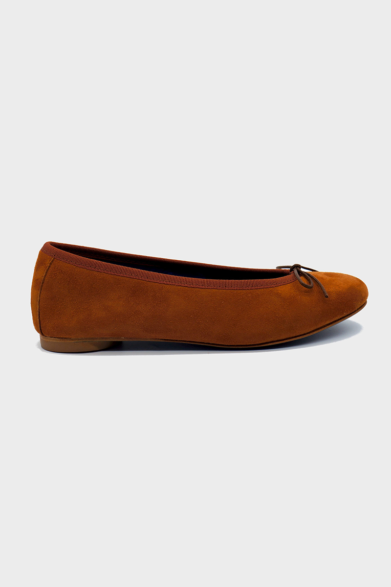 NUR ITALY Renata Suede Ballerina Flat, color, TAN #color_palermo tan