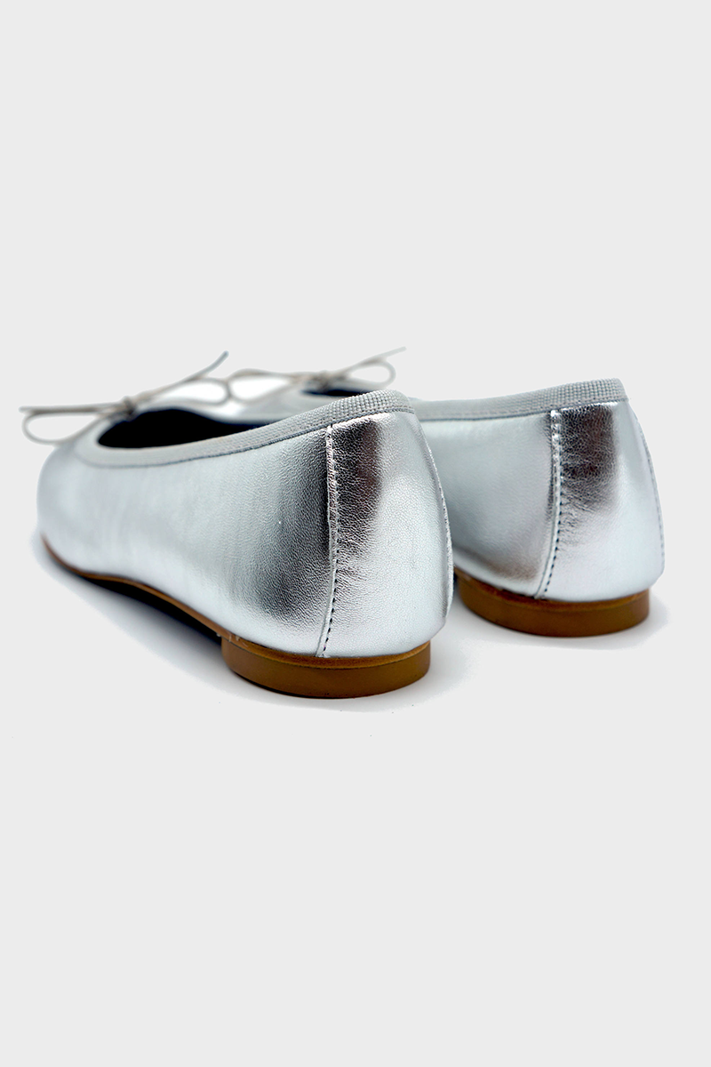NUR ITALY Renata Metallic Ballerina Flat, color, SILVER #color_napoli silver