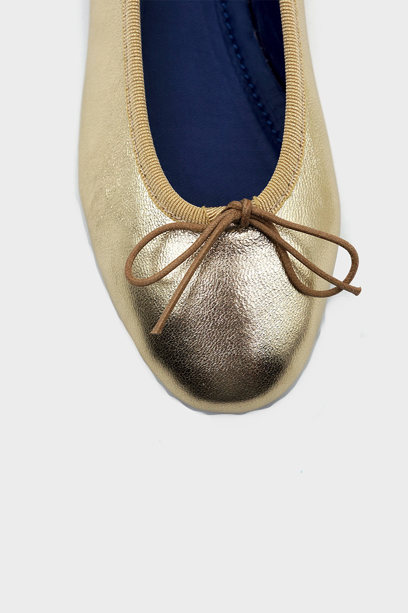 NUR ITALY Renata Metallic Ballerina Flat, color, GOLD #color_venezia gold