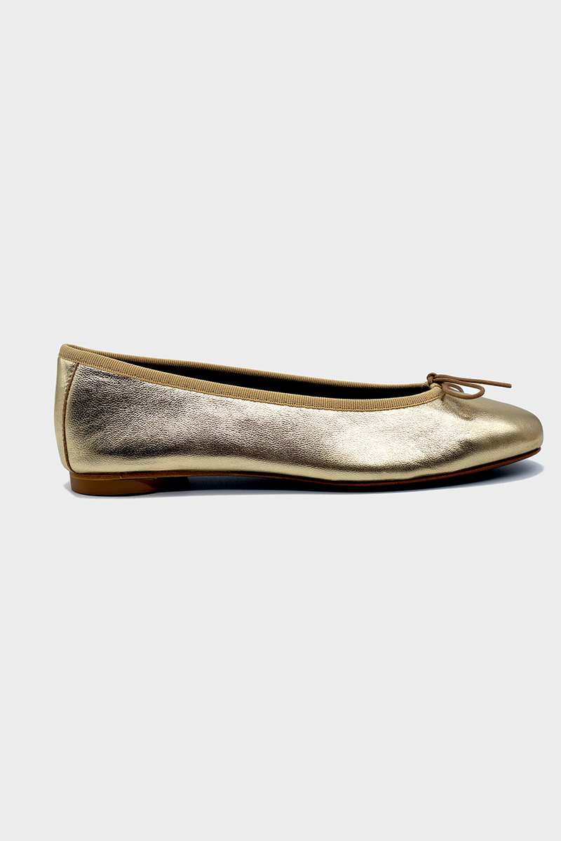 NUR ITALY Renata Metallic Ballerina Flat, color, GOLD #color_venezia gold