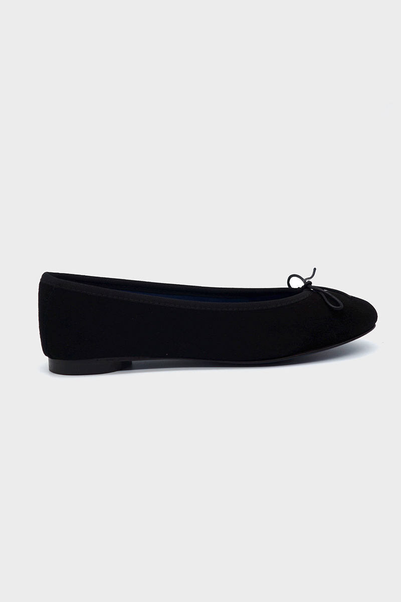 NUR ITALY Renata Suede Ballerina Flat, color, BLACK #color_milano black