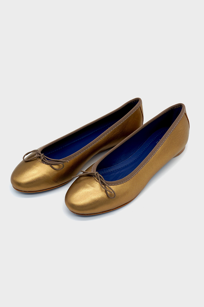 NUR ITALY Renata Metallic Ballerina Flat, color, BRONZE #color_siena bronze