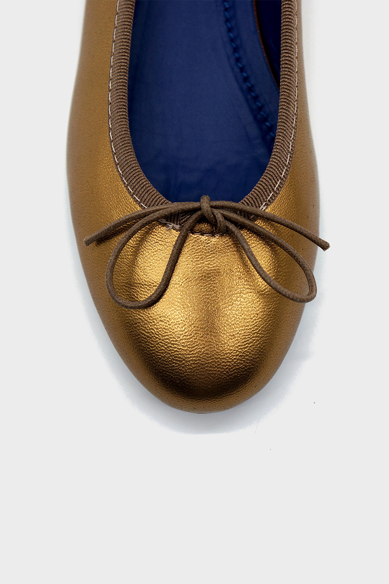NUR ITALY Renata Metallic Ballerina Flat, color, BRONZE #color_siena bronze