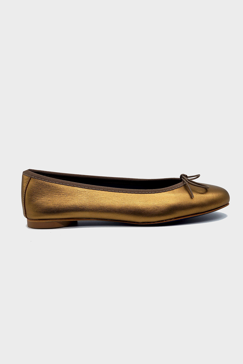 NUR ITALY Renata Metallic Ballerina Flat, color, BRONZE #color_siena bronze