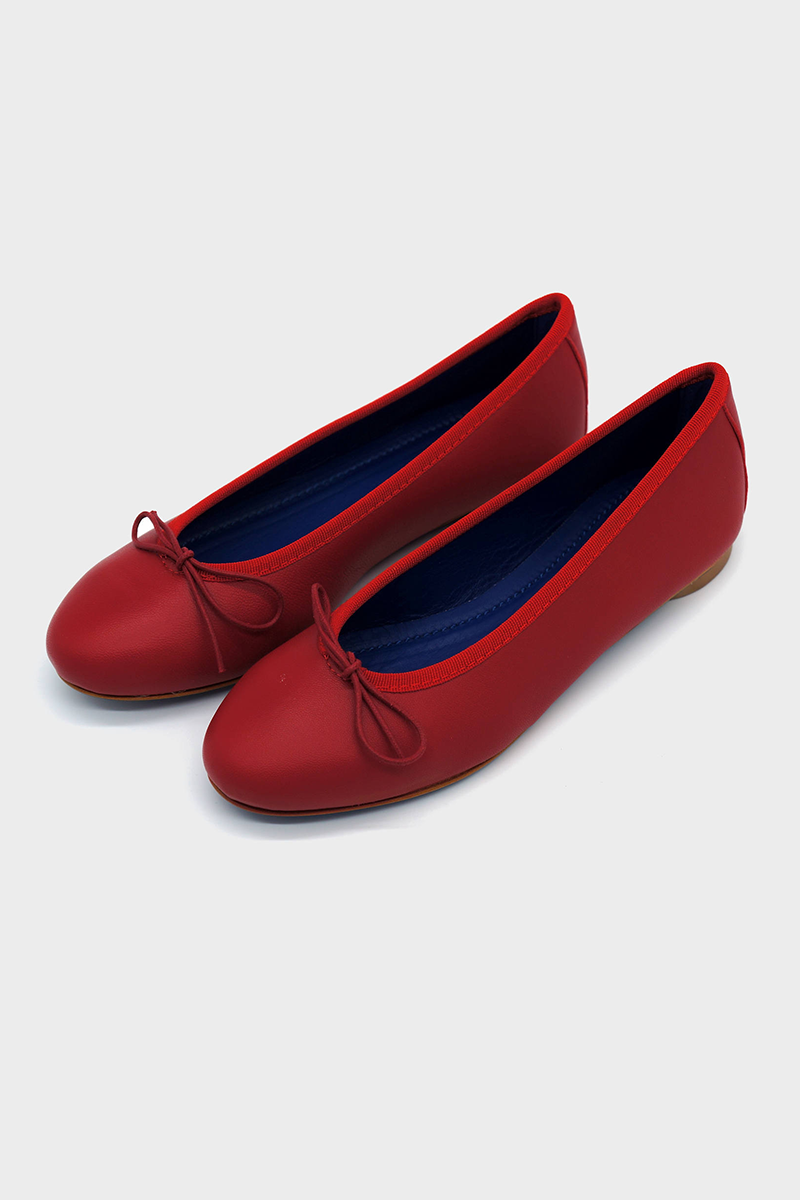 NUR ITALY, Renata Nappa Ballerina Flat, color, RED #color_varese fire