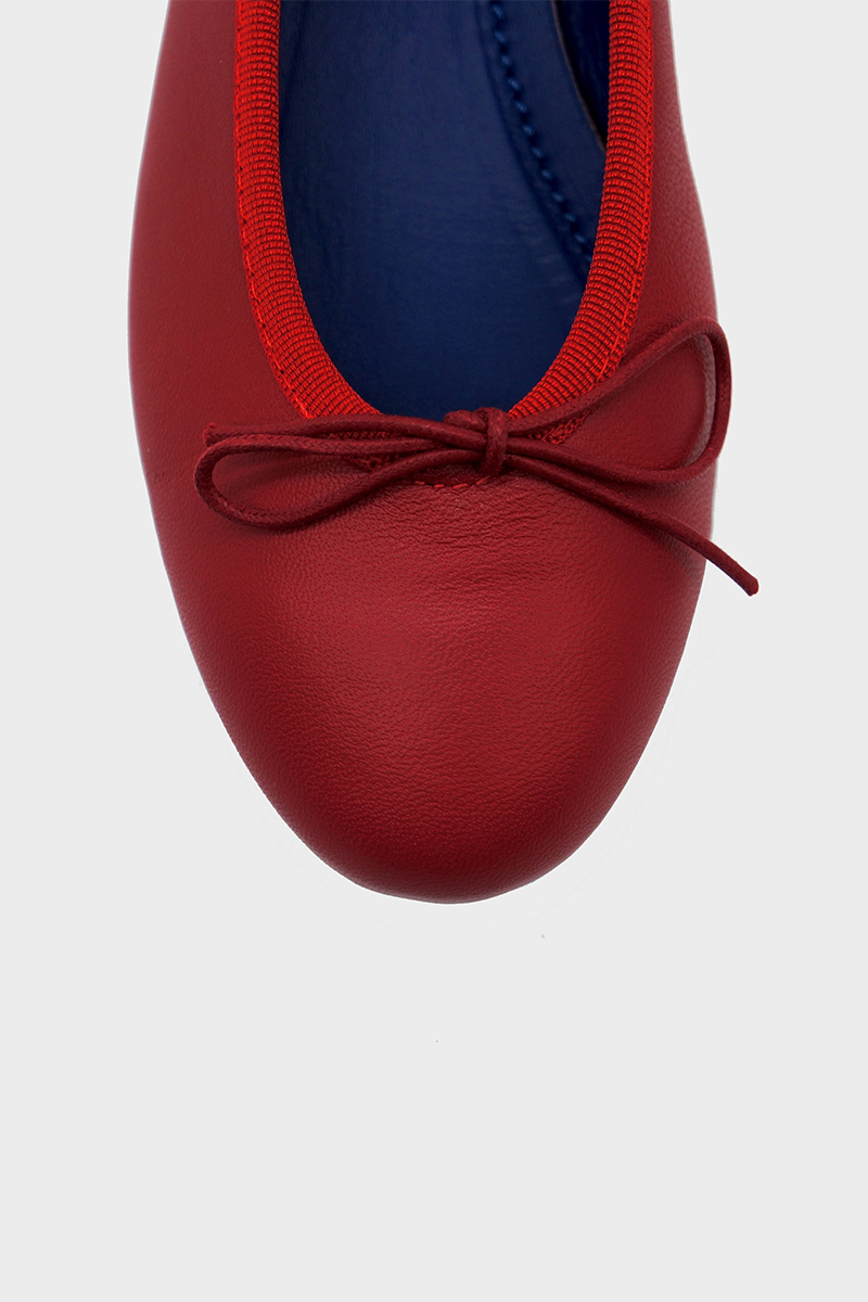 NUR ITALY, Renata Nappa Ballerina Flat, color, RED #color_varese fire