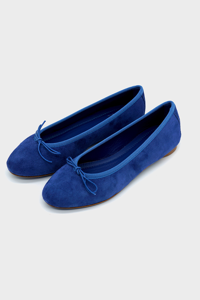 NUR ITALY Renata Suede Ballerina Flat, color, NAVY BLUE #color_perugia navy