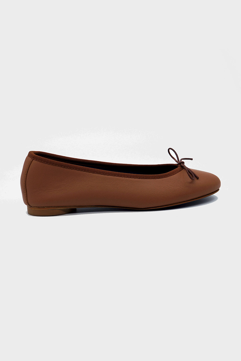 NUR ITALY, Renata Nappa Ballerina Flat, color, TAN #color_palermo tan