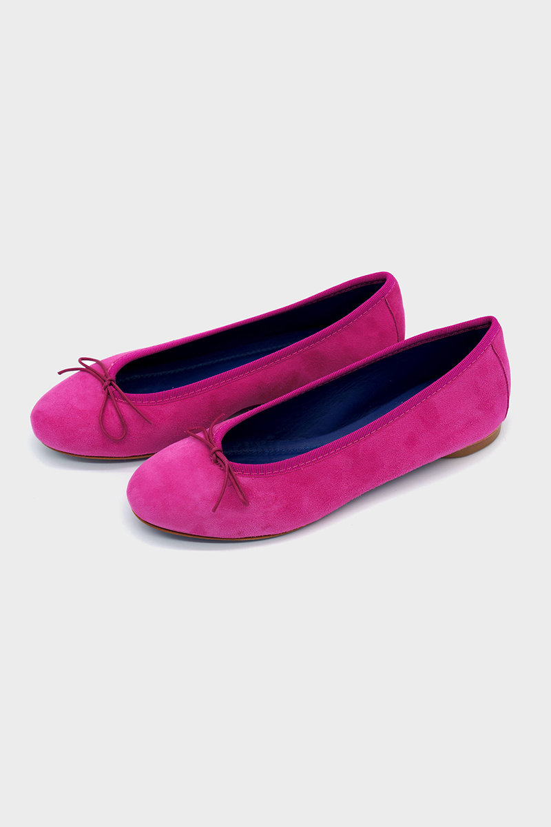 NUR ITALY Renata Suede Ballerina Flat, color, FUCHSIA #color_bari fuchsia