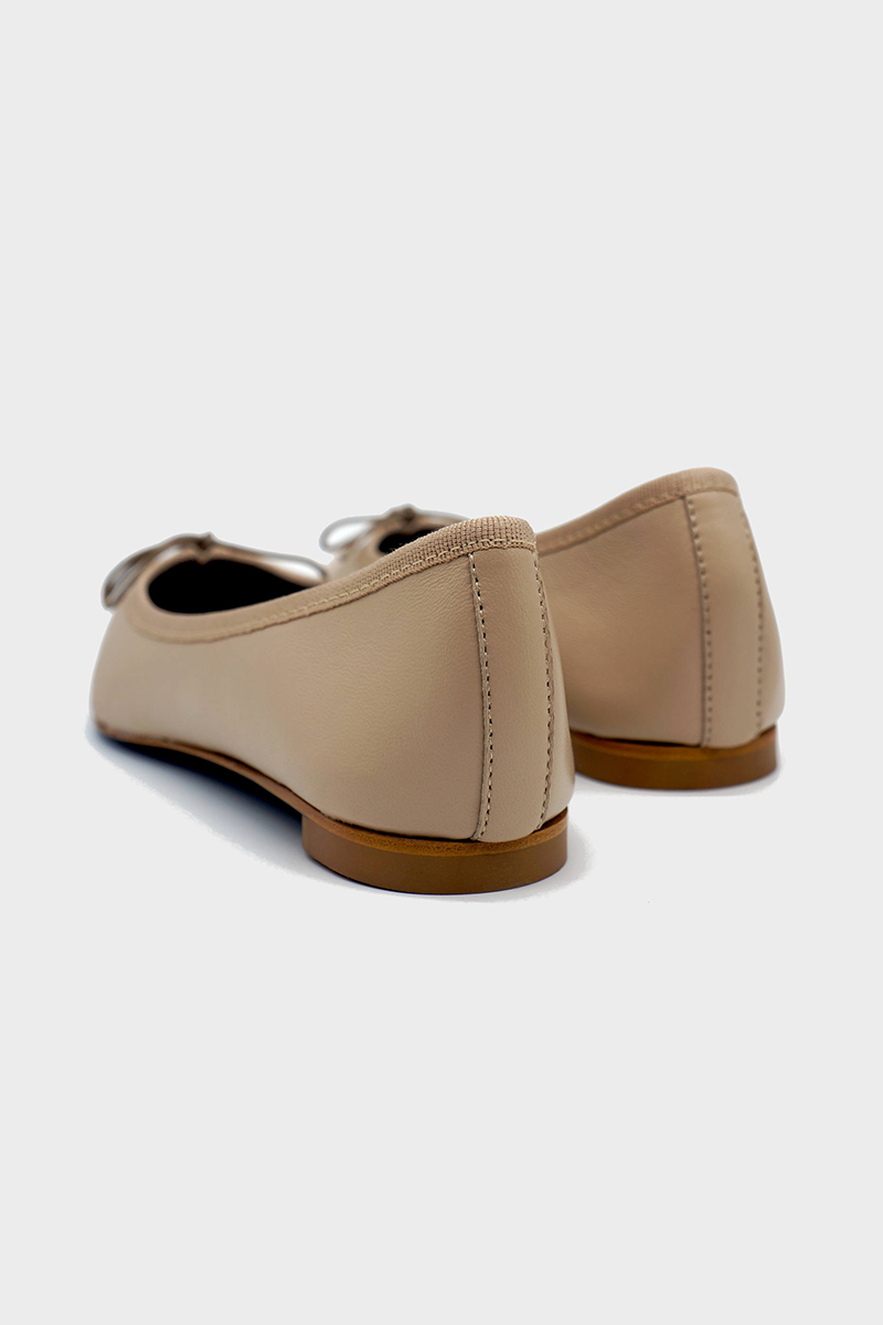 Backside of Isabella Nappa Pointed-Toe Flat, Color, CREAM #color_pisa cream