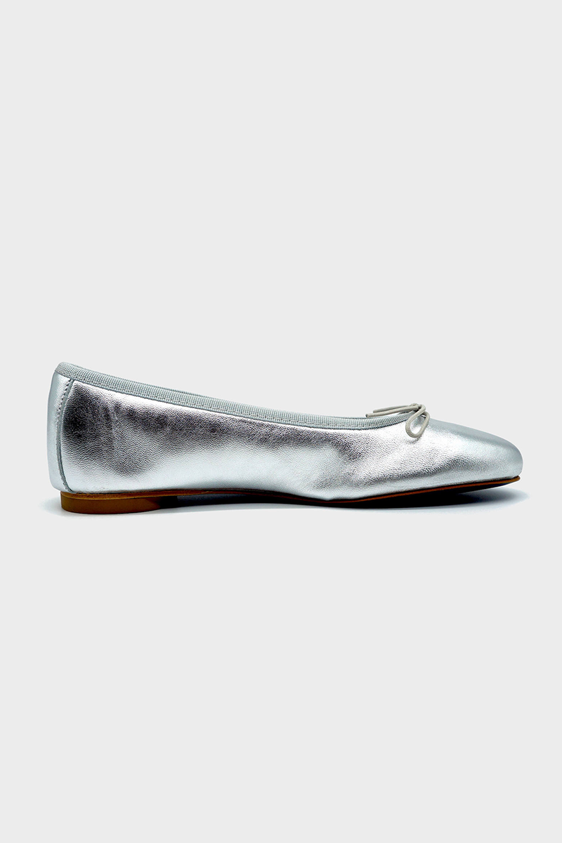 NUR ITALY Renata Metallic Ballerina Flat, color, SILVER #color_napoli silver