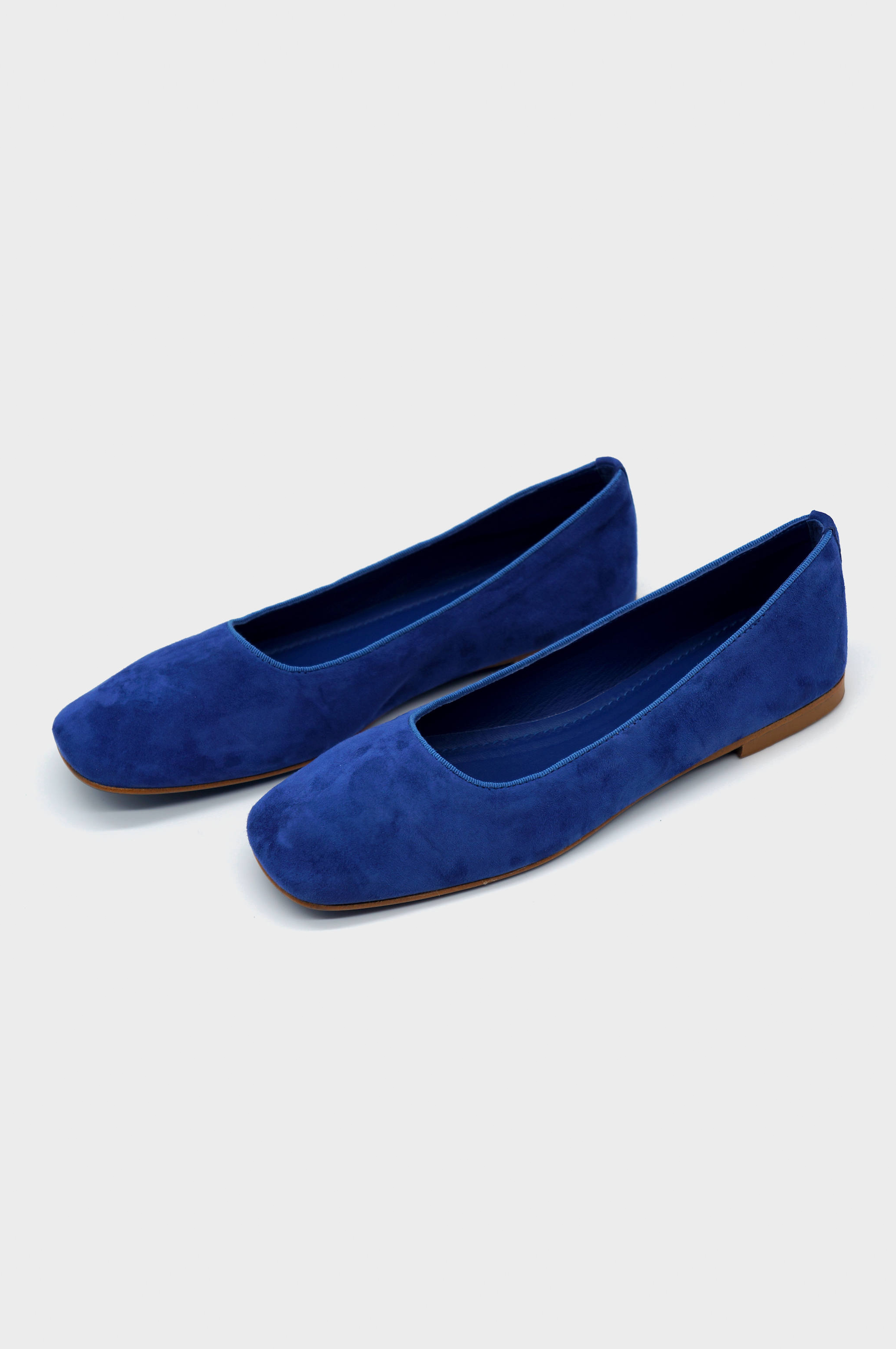 NUR ITALY Giulia Suede Square-Toe Flat, color, NAVY #color_perugia navy