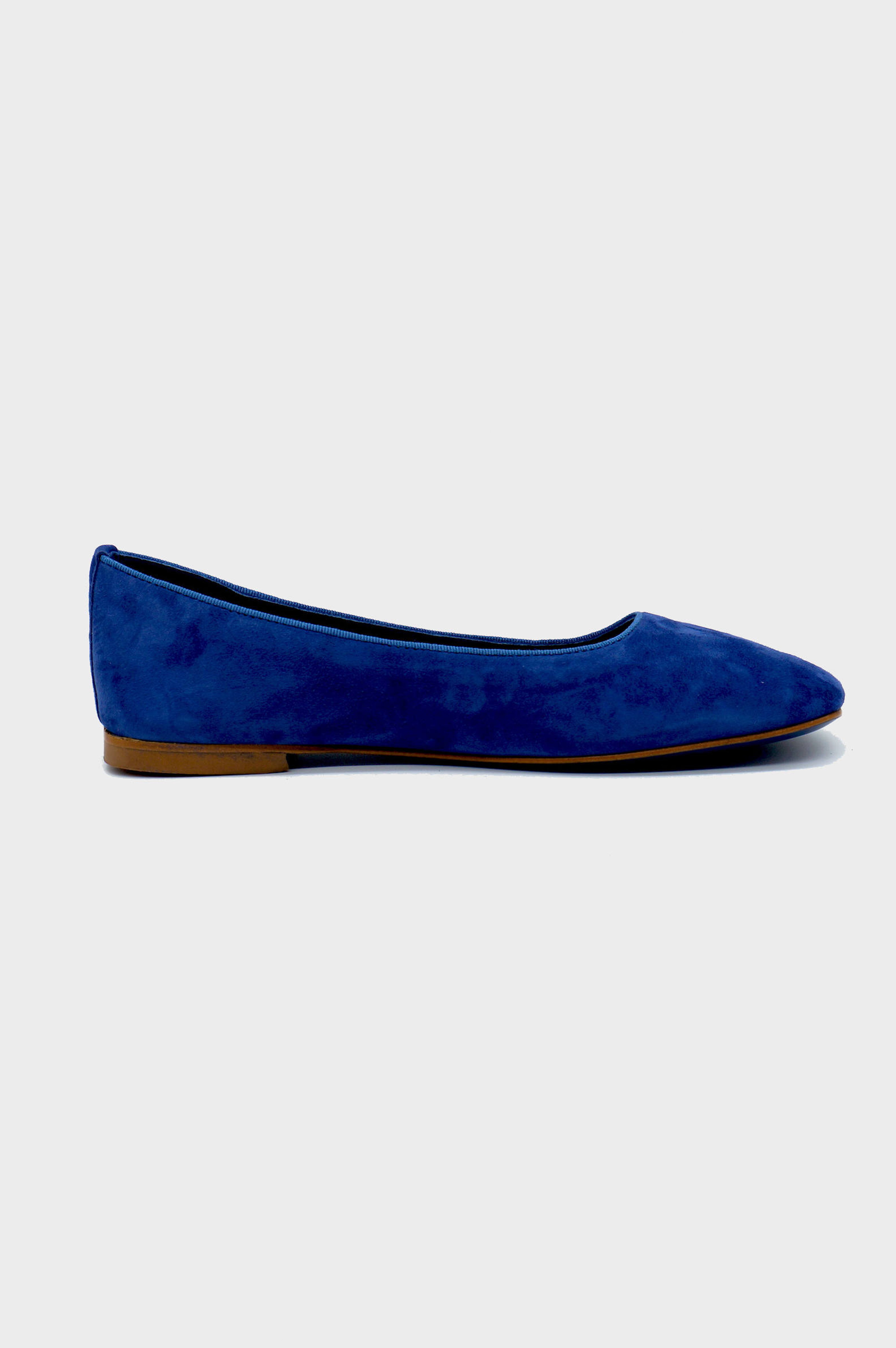 NUR ITALY Giulia Suede Square-Toe Flat, color, NAVY #color_perugia navy