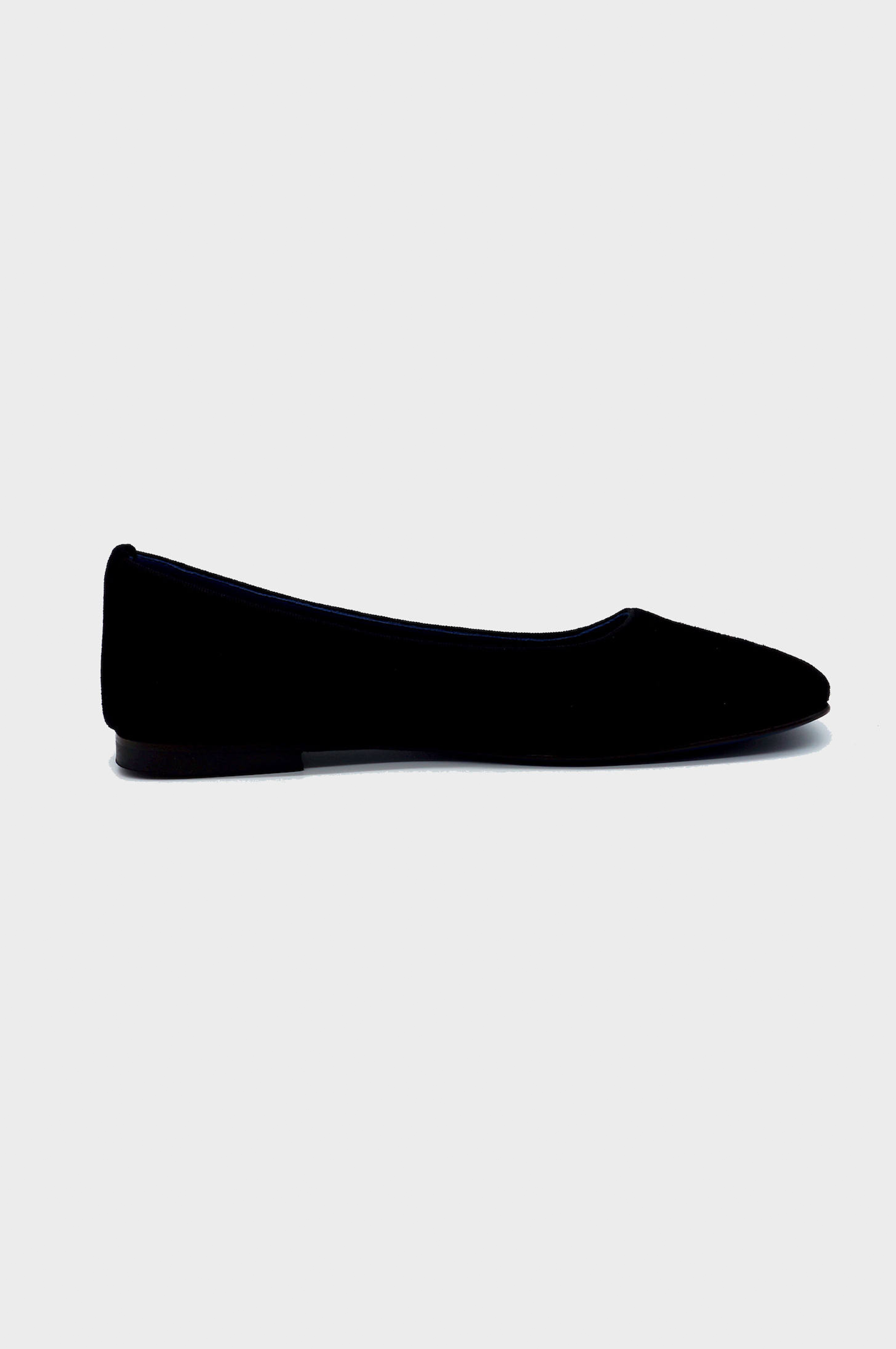 NUR ITALY Giulia Suede Square-Toe Flat, color, BLACK #color_milano black