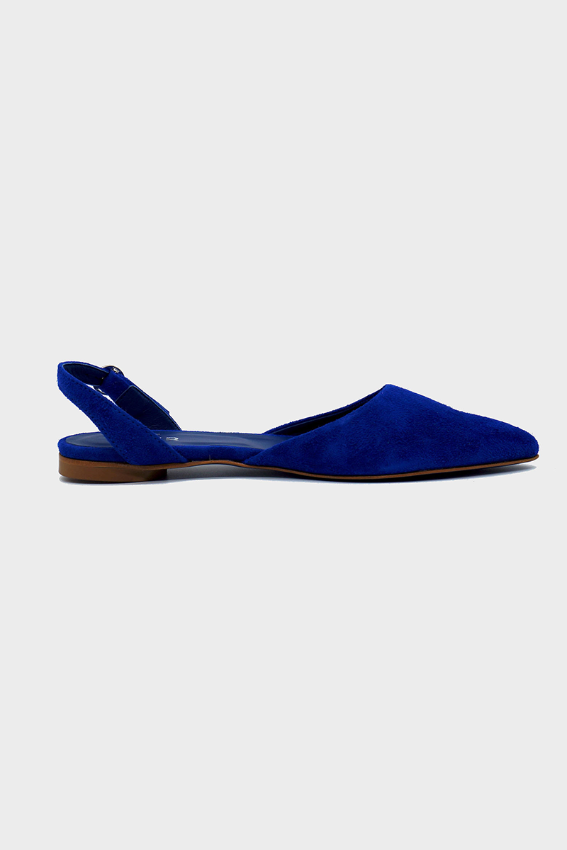 NUR ITALY Sofia Suede Slingback Flat, color, ROYAL BLUE