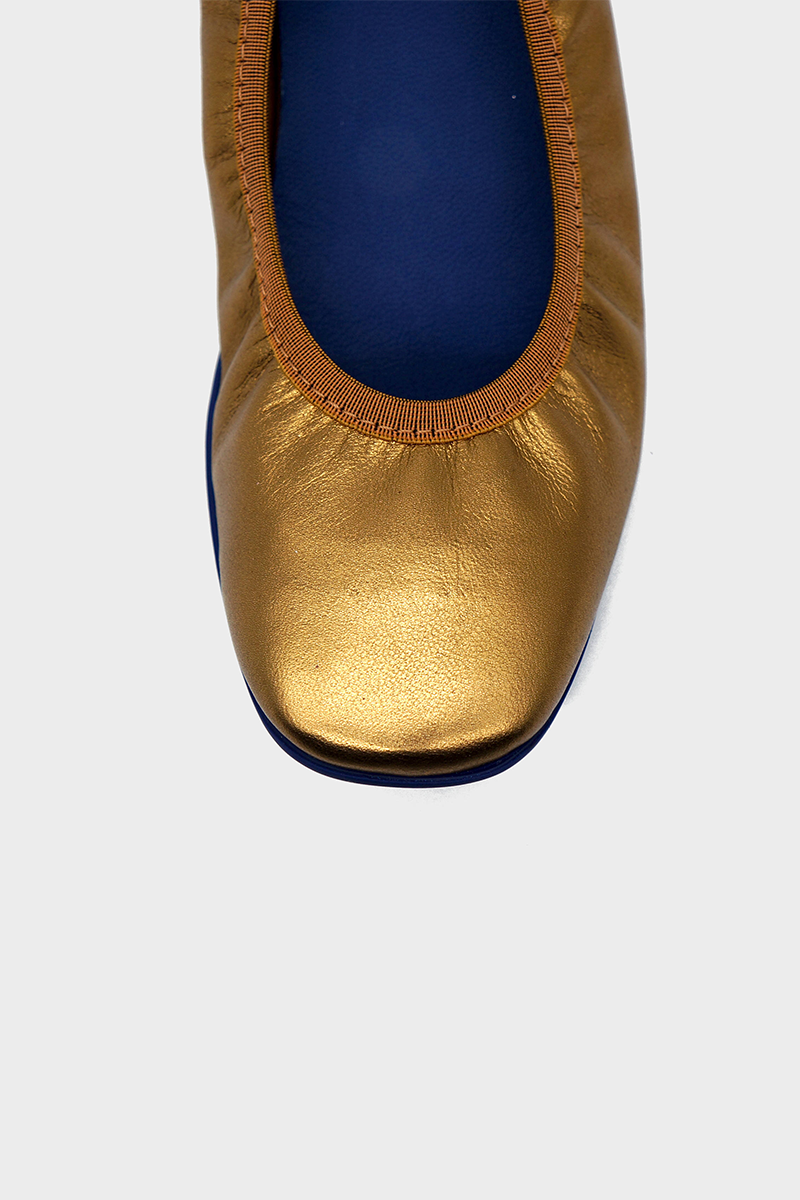 NUR ITALY Valentina Laminato Metallic Foldable Flats, color, BRONZE #color_siena bronze