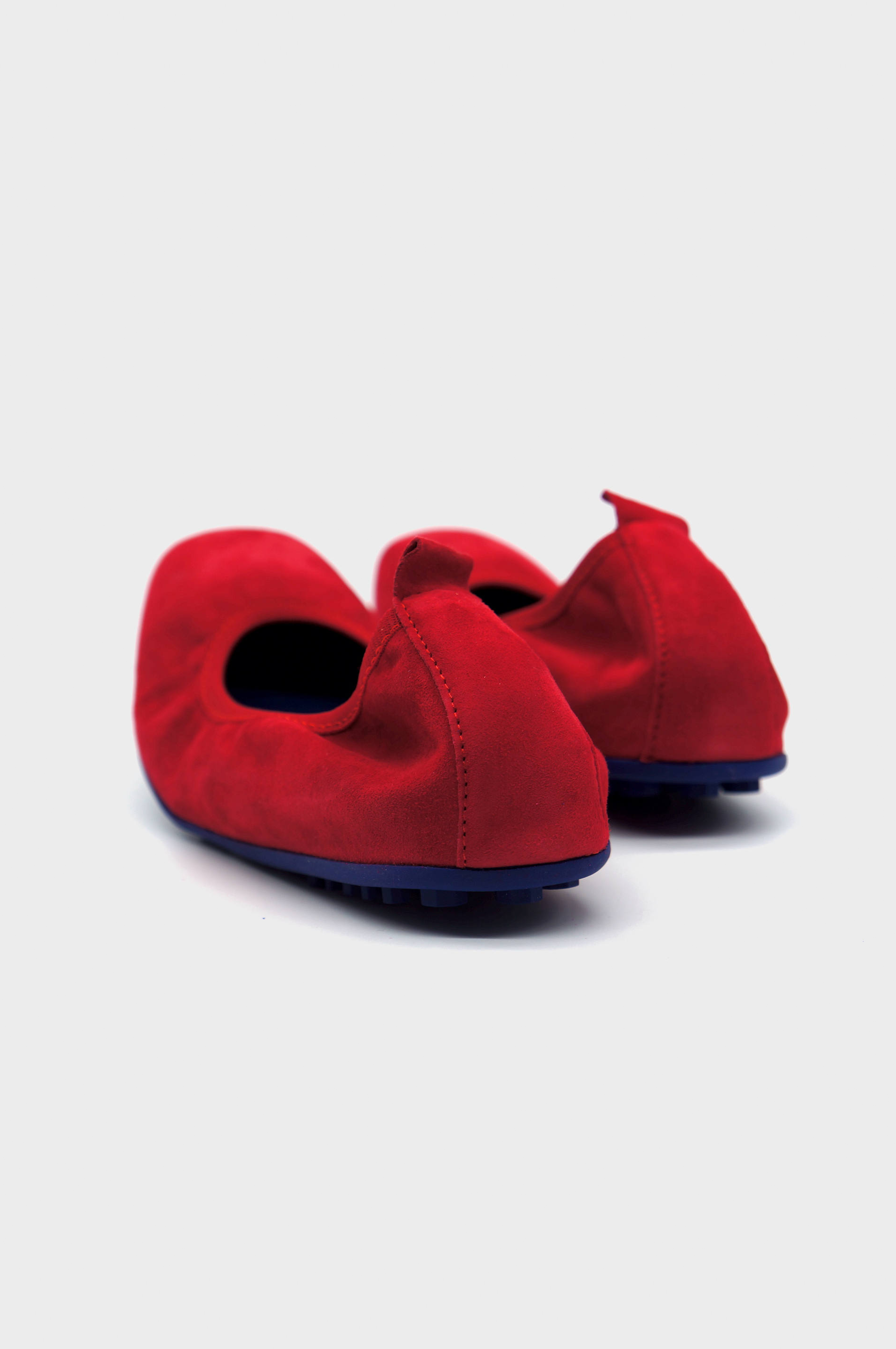 NUR ITALY Valentina Suede Foldable Flats, color, RED #color_varese fire
