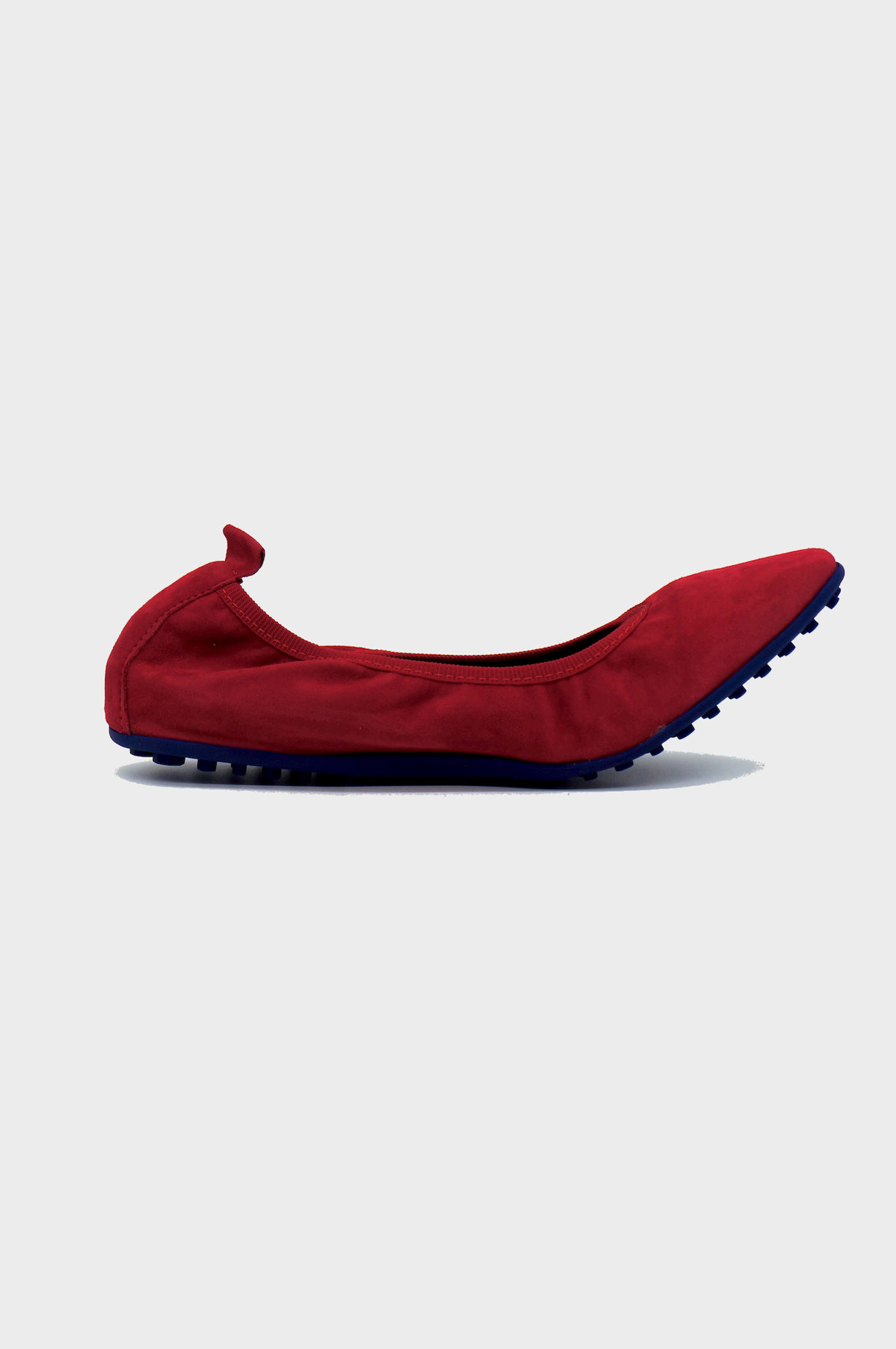 NUR ITALY Valentina Suede Foldable Flats, color, RED #color_varese fire