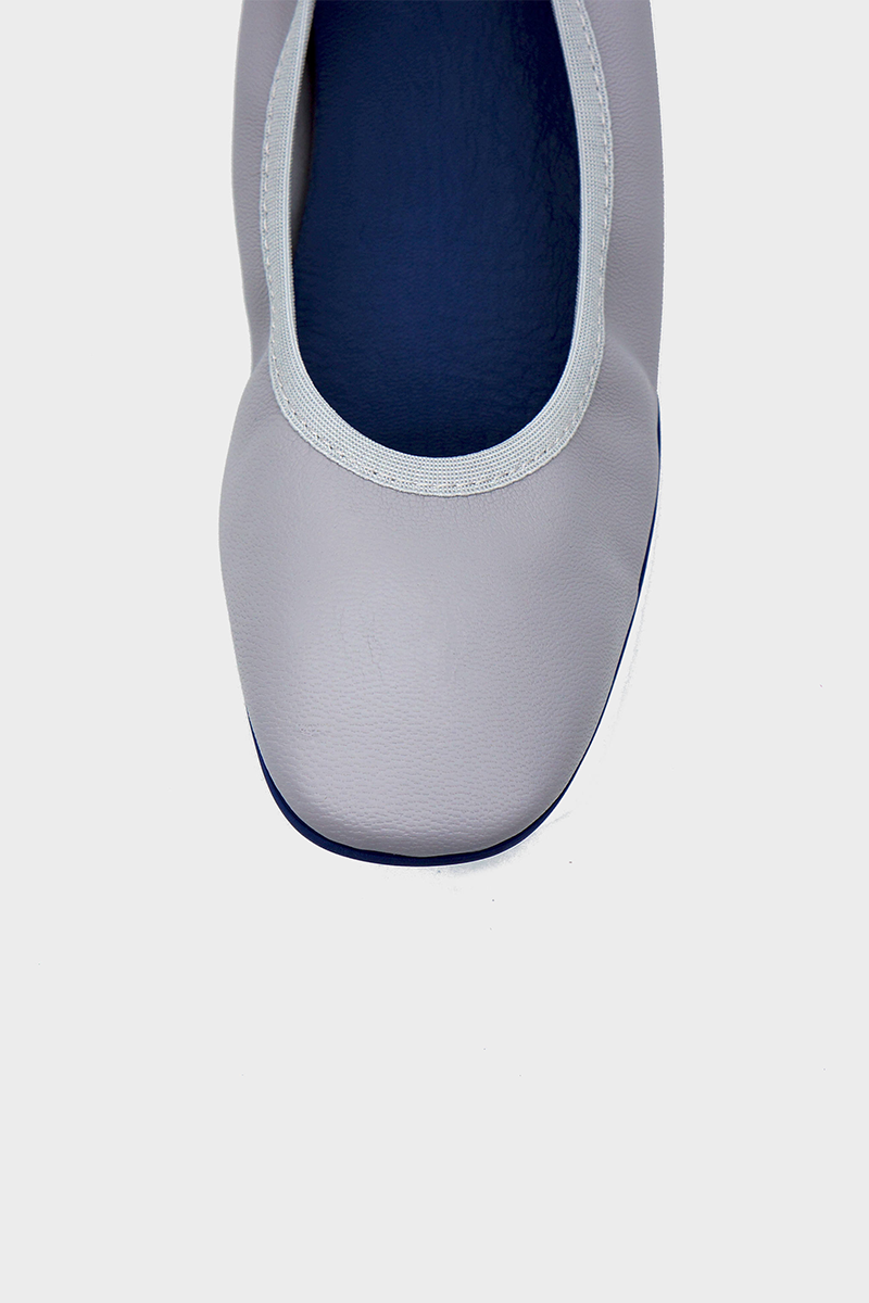 NUR ITALY Valentina Nappa Leather Foldable Flat, color, GREY #color_modena iron