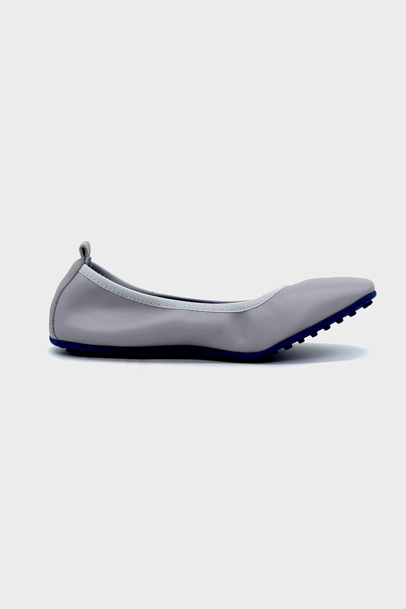 NUR ITALY Valentina Nappa Leather Foldable Flat, color, GREY #color_modena iron