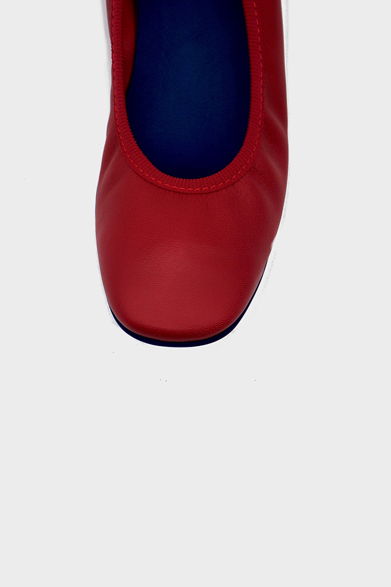 NUR ITALY Valentina Nappa Leather Foldable Flat, color, RED #color_varese fire