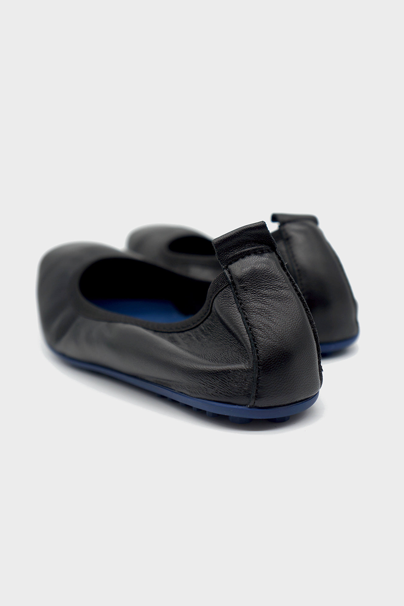 NUR ITALY Valentina Nappa Leather Foldable Flat, color, BLACK #color_milano black