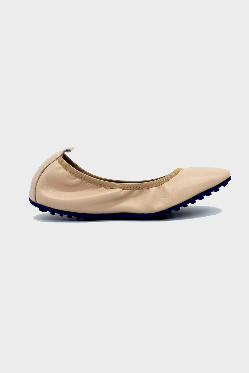 NUR ITALY Valentina Nappa Leather Foldable Flat, color, CREAM #color_pisa cream
