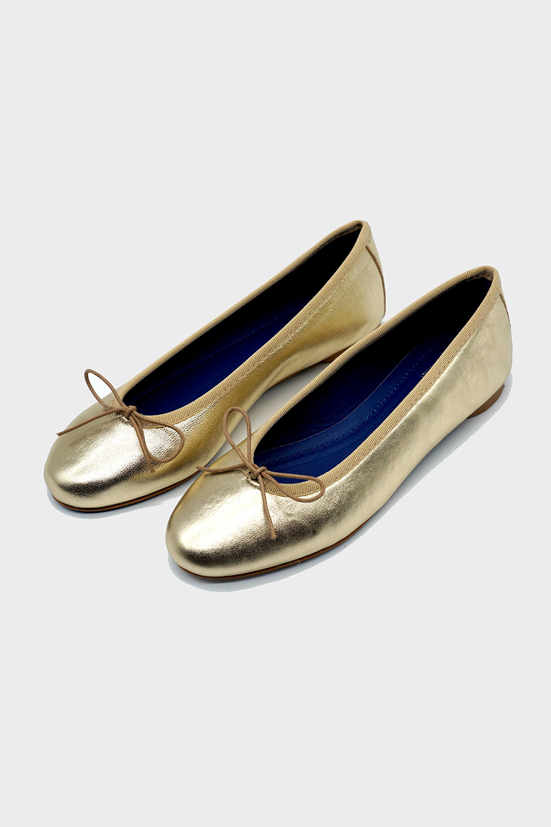 NUR ITALY Renata Metallic Ballerina Flat, color, GOLD #color_venezia gold