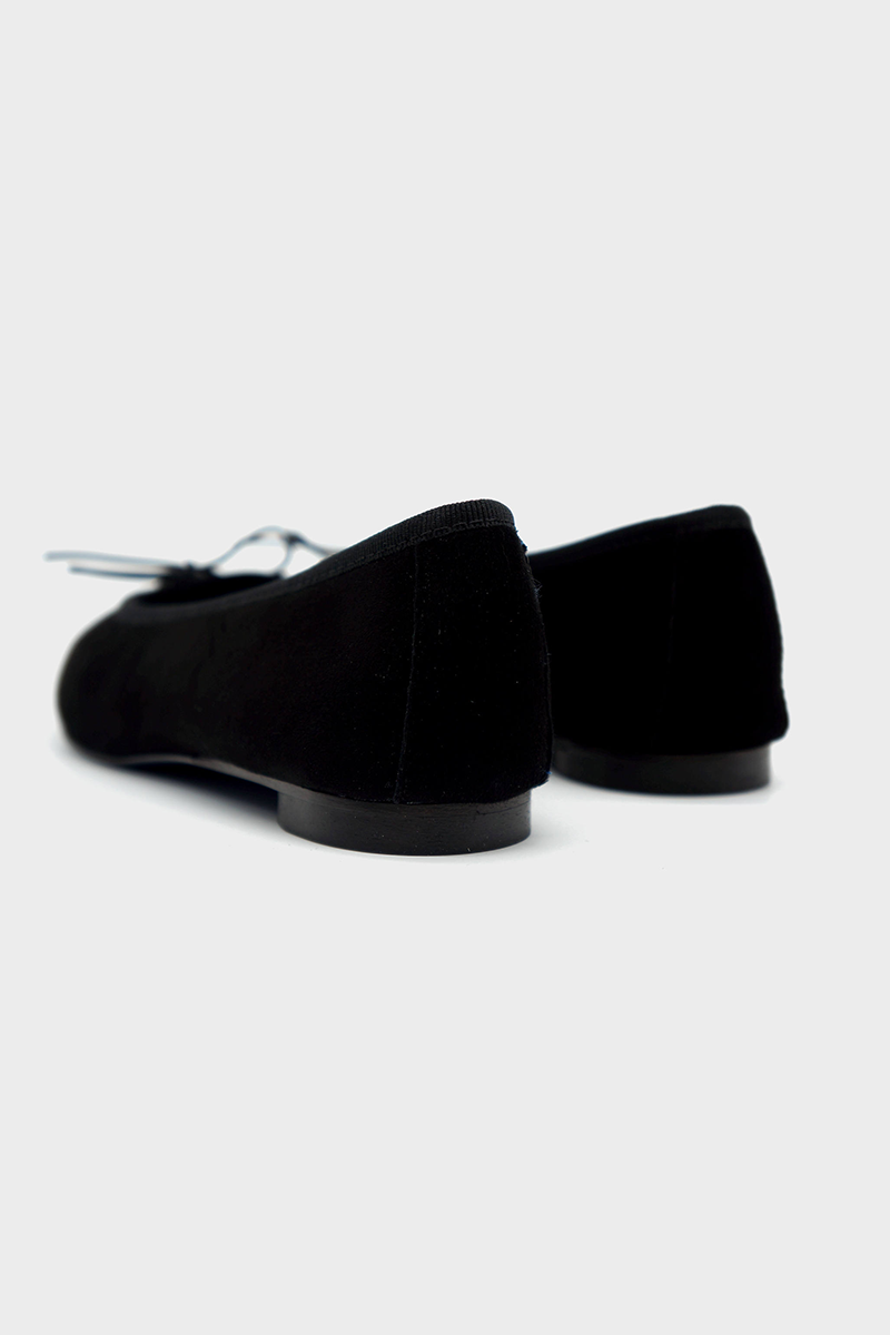 NUR ITALY Renata Suede Ballerina Flat, color, BLACK #color_milano black