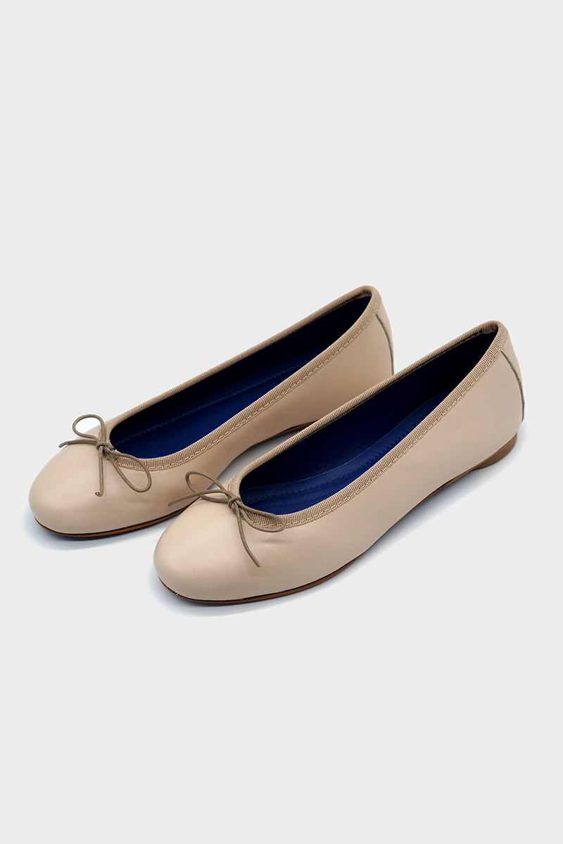 NUR ITALY, Renata Nappa Ballerina Flat, color, CREAM #color_pisa cream