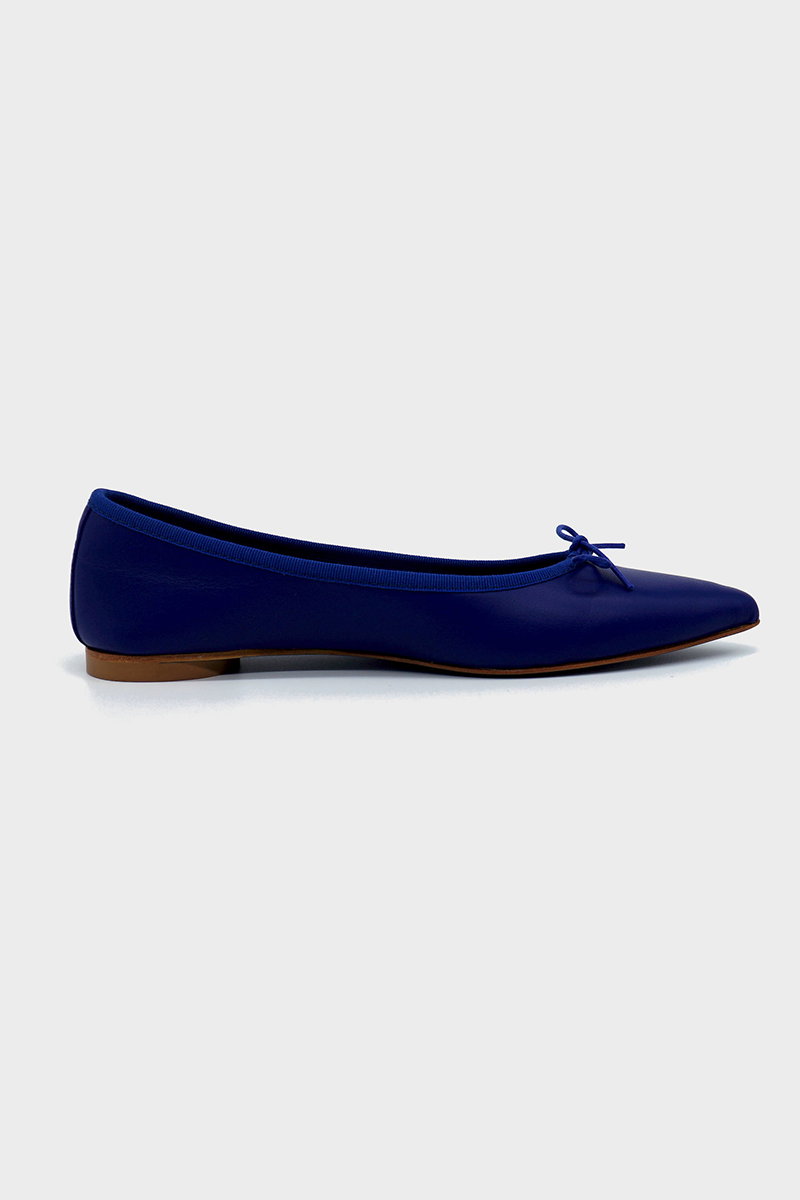 NUR ITALY Isabella Nappa Pointed-Toe Flat, color, ELECTRIC BLUE #color_nur blue