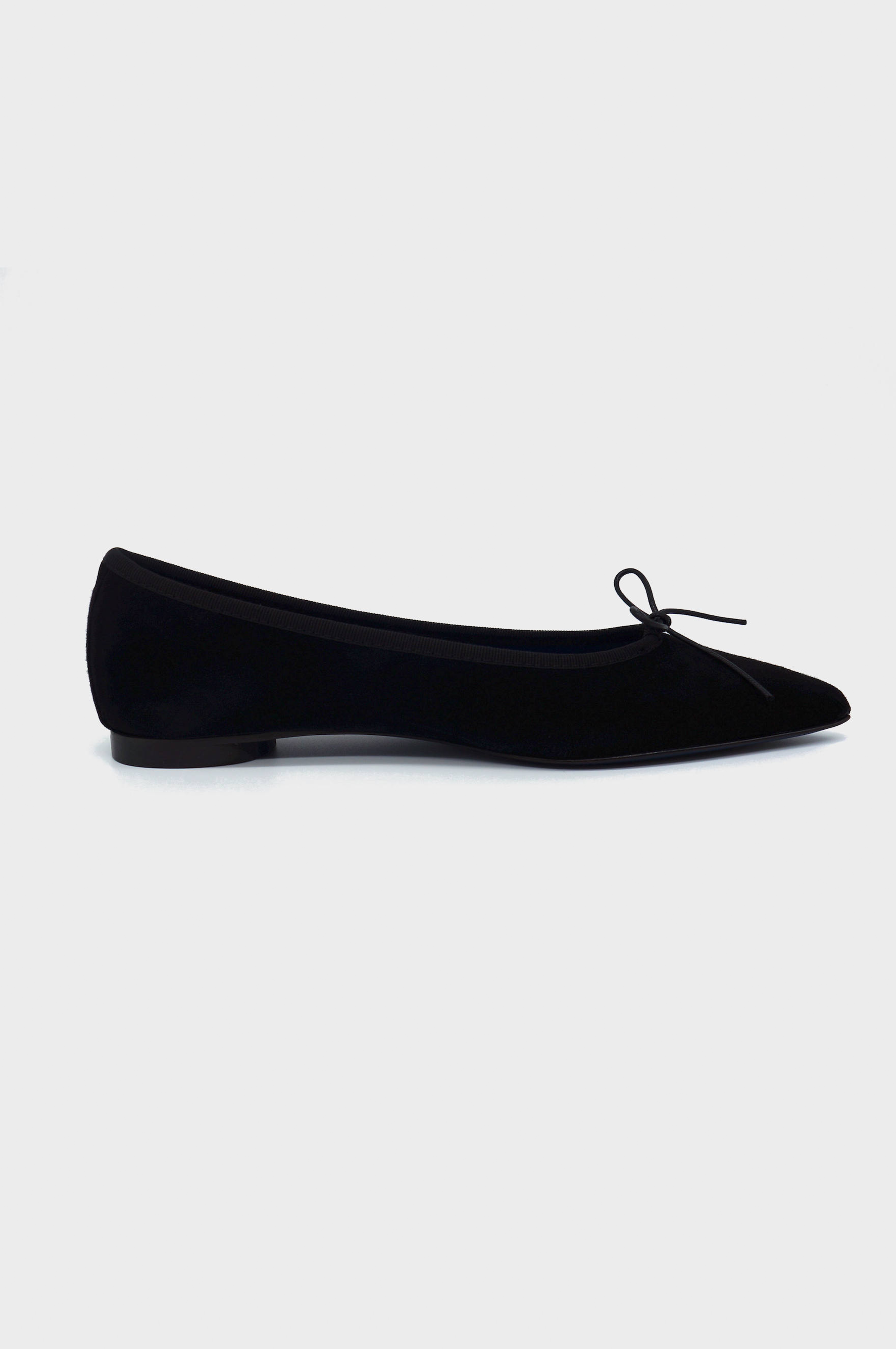 NUR ITALY Isabella Suede Pointed-Toe Flat, Color, BLACK #color_milano black