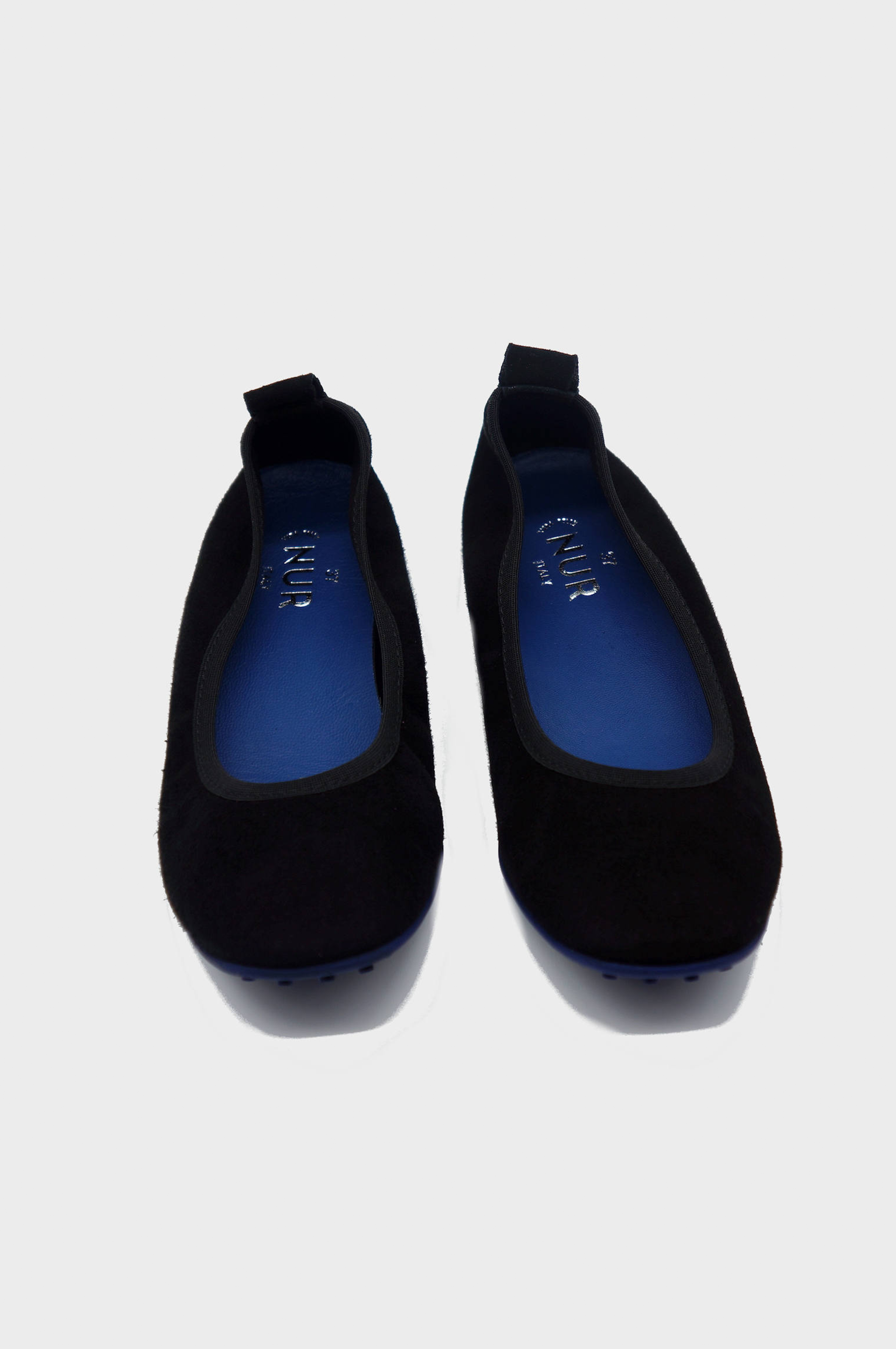 NUR ITALY Valentina Suede Foldable Flats, color, BLACK #color_milano black