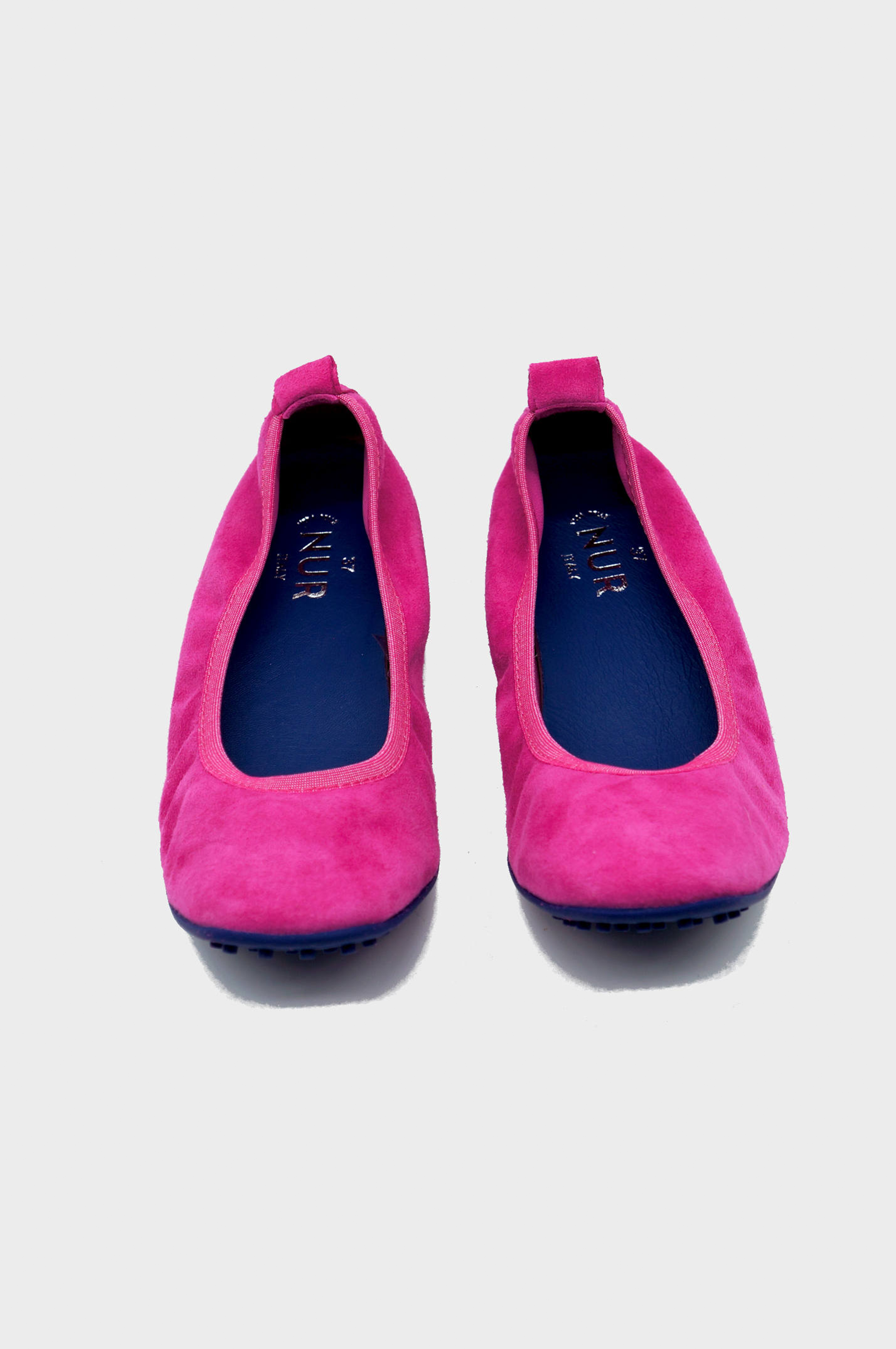 NUR ITALY Valentina Suede Foldable Flats, color, FUCHSIA #color_bari fuchsia