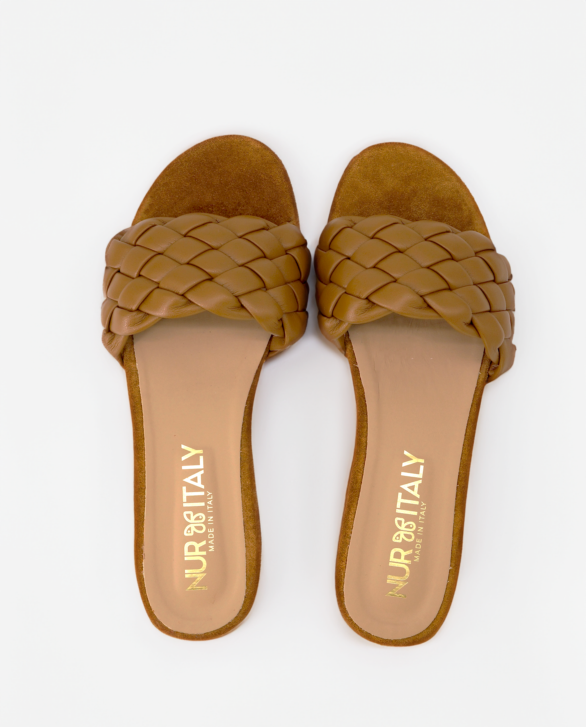 NUR ITALY Serafina Braided Italian Leather Sandal, Main, color, TAN #color_palermo tan