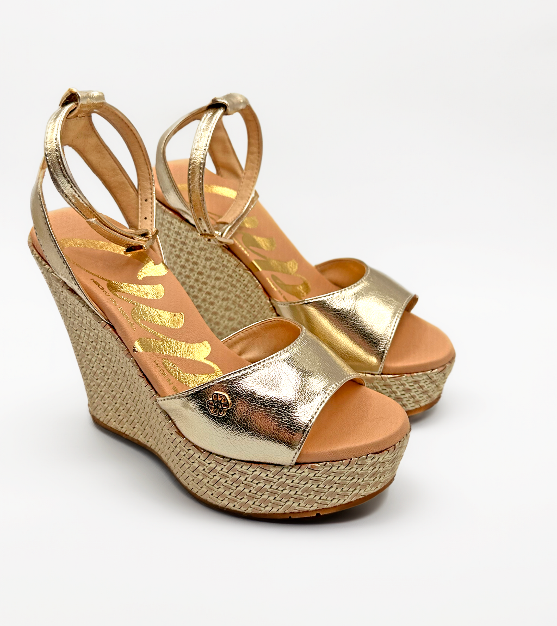 The Antonia - Metallic Leather High Heel Wedges