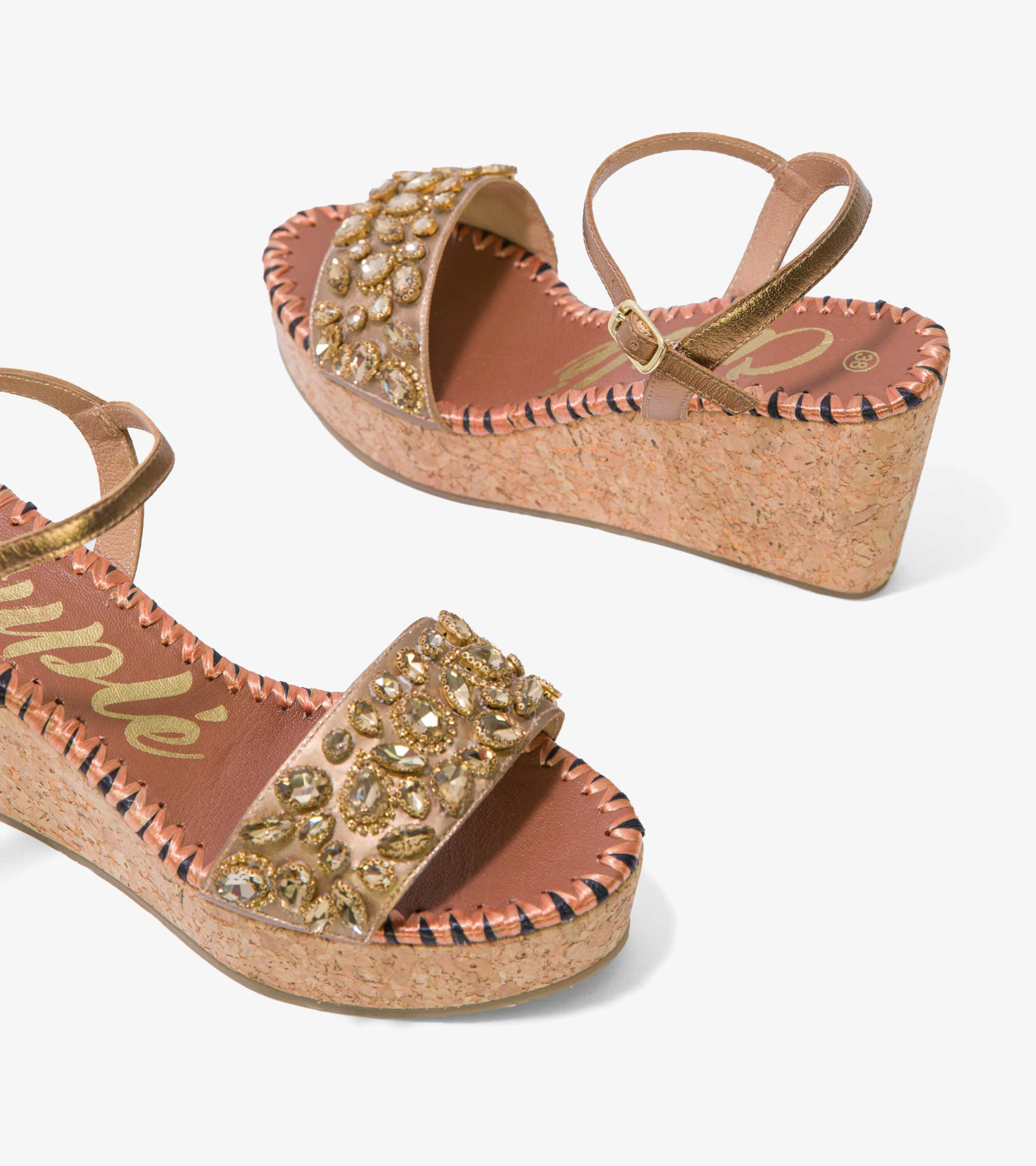 The Leonor - Leather Wedge Sandals