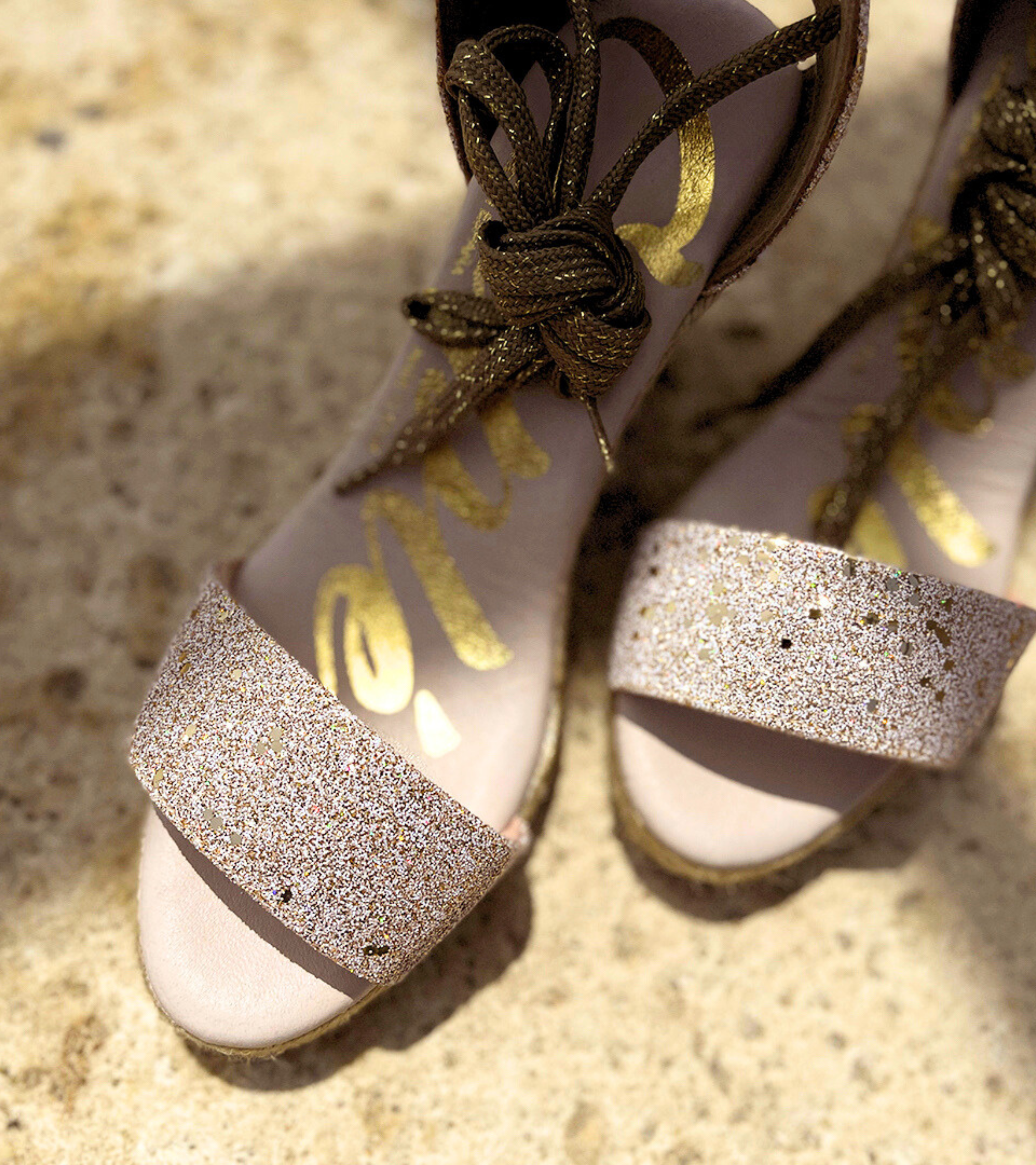 The Manuela - Glitter Wedge Sandals