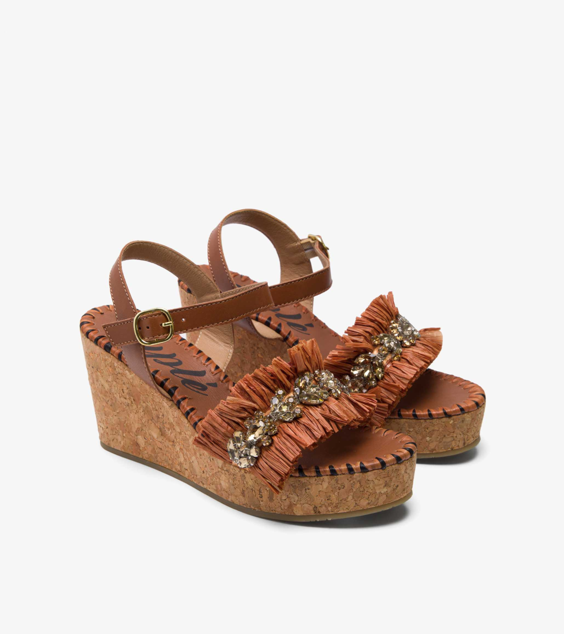 The Natalia - Raffia Wedge Sandals