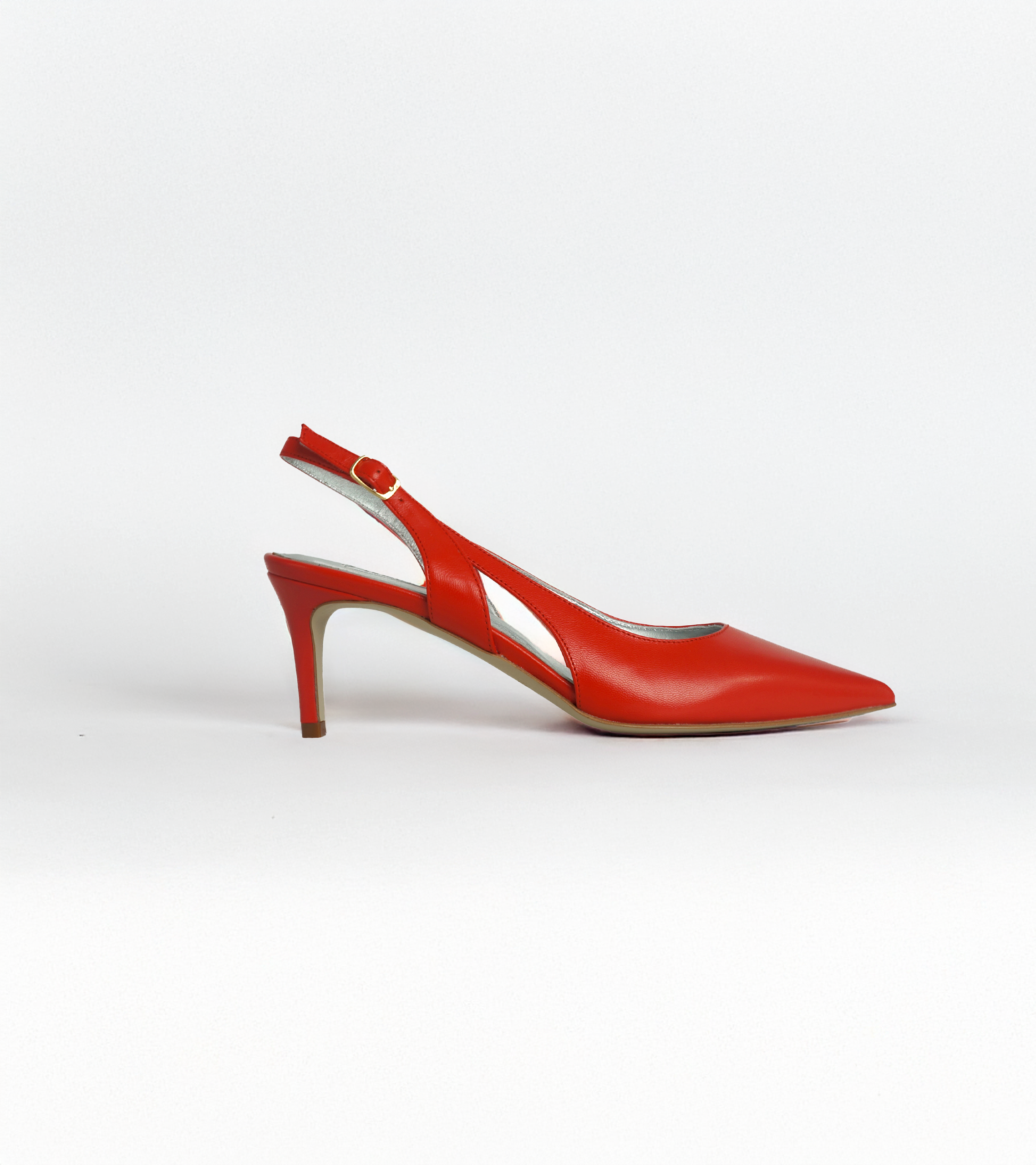 Viviana - Zapatos slingbacks bicolor de tacón fino de piel napa
