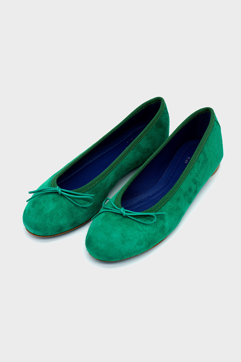 NUR ITALY Renata Suede Ballerina Flat, color, EMERALD GREEN #color_torino emerald