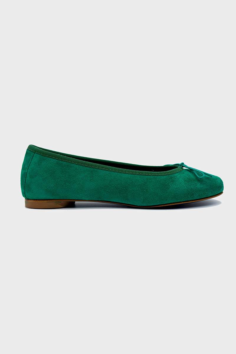NUR ITALY Renata Suede Ballerina Flat, color, EMERALD GREEN #color_torino emerald