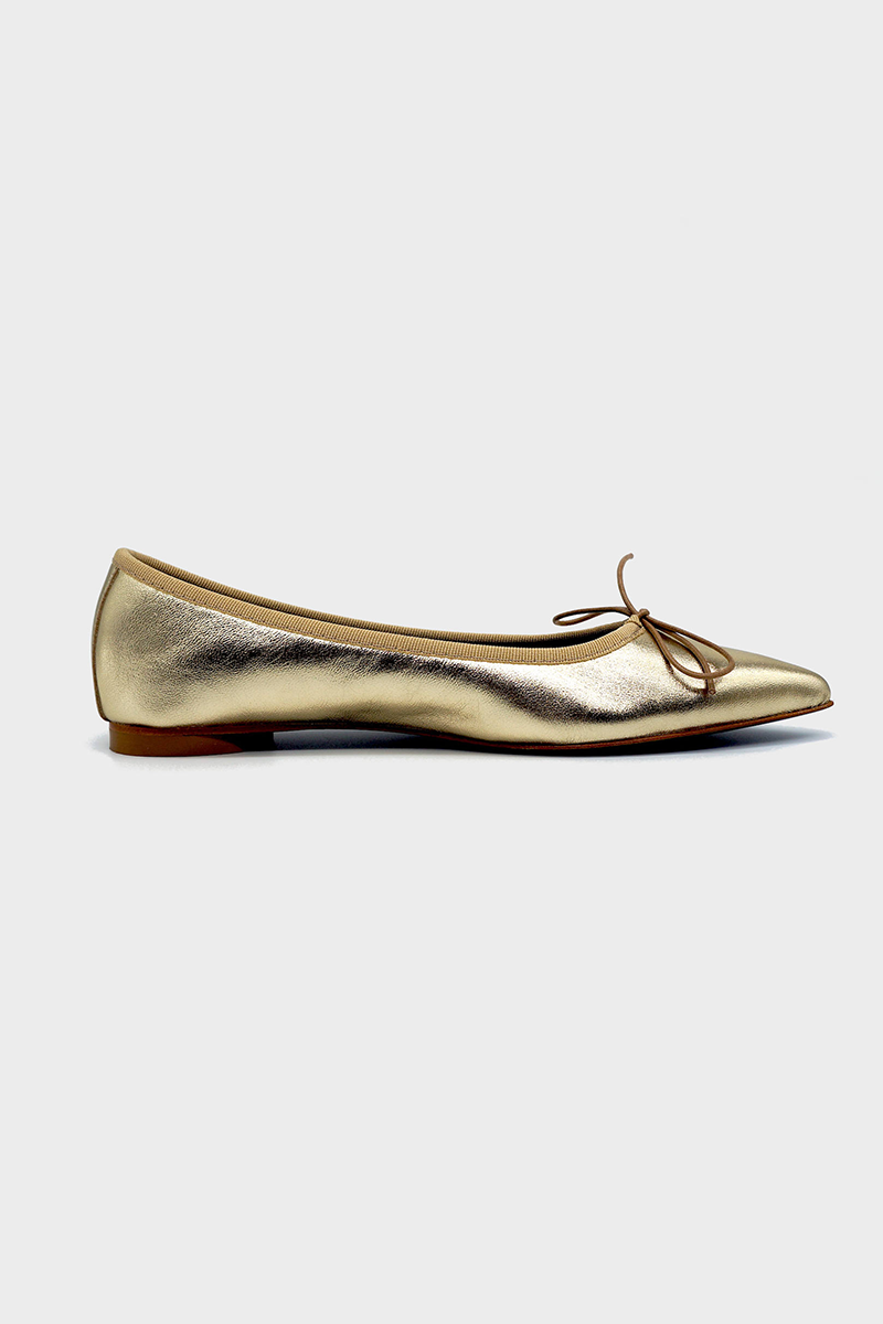 Metallic flats sales pointed toe